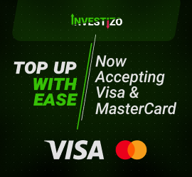 Visa and MasterCard deposits are now accepted at Investizo!